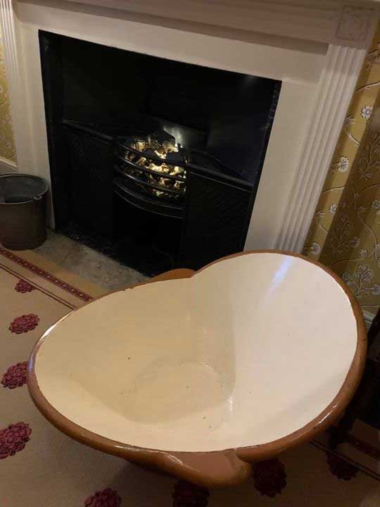 Imagine Charles Dickens taking a bath In front of the fire. The bath tub in the main bedroom of the Charles Dickens Museum.