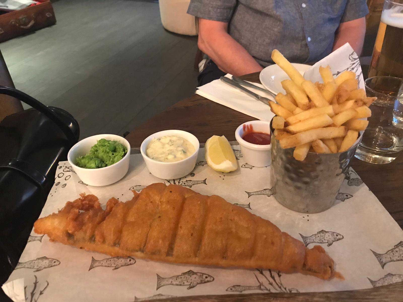 Moist, Flaky White, Juicy Fish. A Swan at the Globe legend.