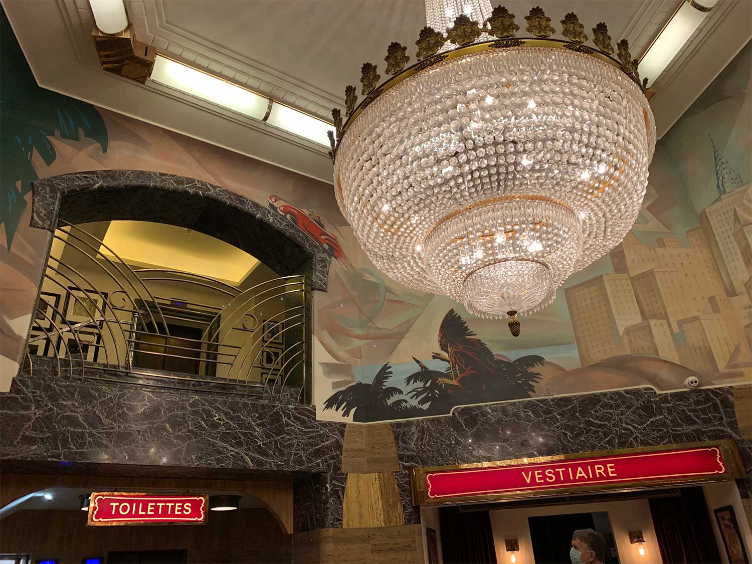 Crystal Chandelier in the Restaurant Foyer