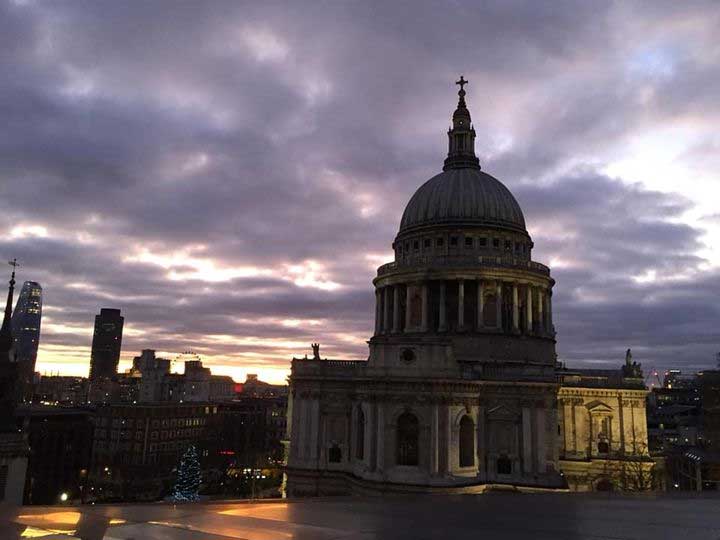 St Paul's at dusk.
