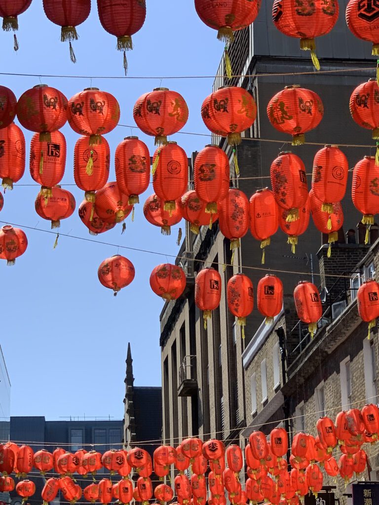 Red lanterns in London's China Town