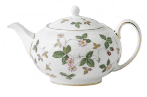 A Wedgwood teapot in the Wild Strawberry design. This can be purchased from Harrods.
