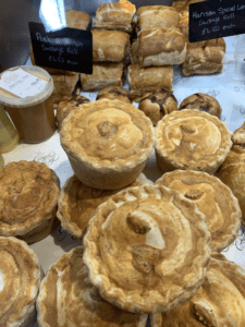 A good selection of high quality low priced cold meat pies