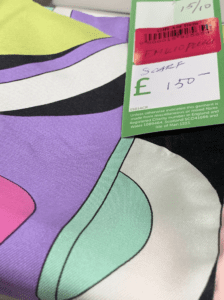 Found in a Marylebone charity shop. Is this a bargain? A £150 Pucci silk scarf.
