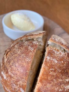 Crusty bread and salted whipped butter 