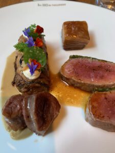 The Les 110 Taillevent lunch mains include Welsh cuts of lamb individually and perfectly cooked. 