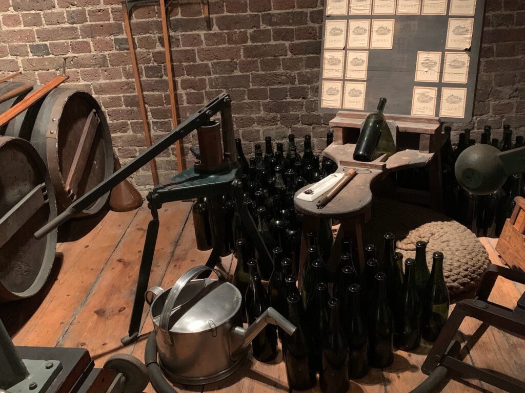A Bottling Station Where the Wine is Corked and Labelled